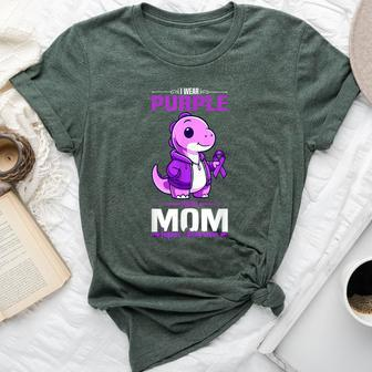 I Wear Purple For My Mom Lupus Awareness Dinosaur Bella Canvas T-shirt - Monsterry UK