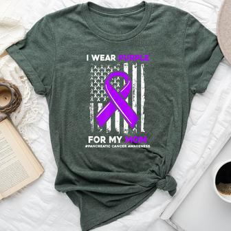 I Wear Purple For My Mom Mother Pancreatic Cancer Awareness Bella Canvas T-shirt - Seseable