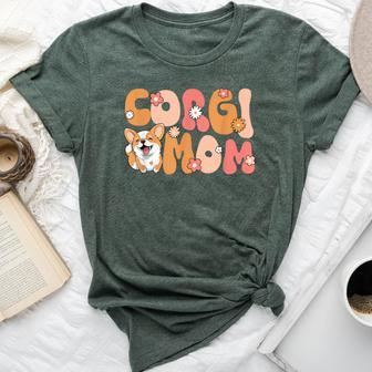 Welsh Corgi Pembroke Groovy World's Best Corgi Mom Bella Canvas T-shirt - Seseable