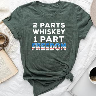Whiskey And Freedom Patriotic Usa Flag Fourth 4Th Of July Bella Canvas T-shirt - Monsterry CA