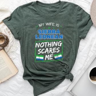 My Wife Is Sierra Leonean Sierra Leone Heritage Roots Flag Bella Canvas T-shirt - Monsterry CA