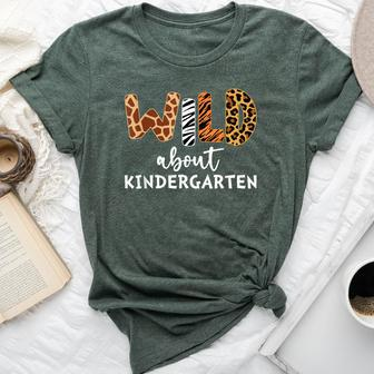 Wild About Kindergarten Teacher Students Back To School Bella Canvas T-shirt - Monsterry