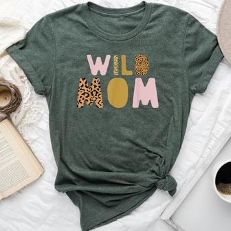 Wild One Mom Two Wild Birthday Outfit Zoo Birthday Animal Bella Canvas T-shirt - Thegiftio UK