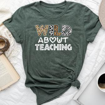 Wild About Teaching Teacher Back To School Bella Canvas T-shirt - Monsterry UK