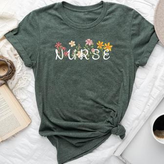 Wildflowers Nurse Student School Appreciation Registered Rn Bella Canvas T-shirt - Monsterry