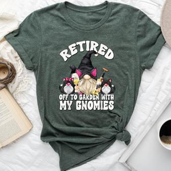 Wine And Cat Grandpa Retirement Gnome For Retired Dad Bella Canvas T-shirt - Monsterry UK
