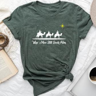 Wise Still Seek Him Christian Christmas Jesus Bella Canvas T-shirt - Monsterry