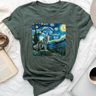 Wolf Starry Night Howling Moon For Kid Bella Canvas T-shirt - Monsterry CA