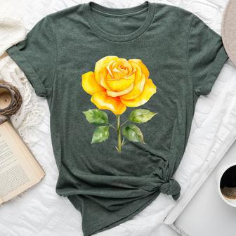 Yellow Rose Flower Hot Topic Bella Canvas T-shirt - Monsterry AU