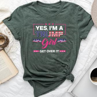 Yes I'm A Trump Get Girl Over It America Usa Flag 2024 Women Bella Canvas T-shirt - Thegiftio UK