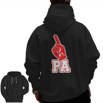 1 Pa Number One Foam Finger Father Tee Zip Up Hoodie Back Print | Mazezy