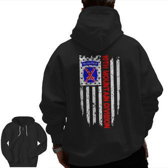 10Th Mountain Division Veteran Zip Up Hoodie Back Print | Mazezy