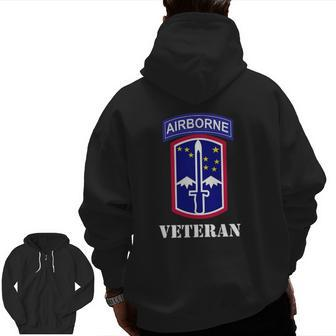 172Nd Infantry Patch Airborne Tab White Veteran Chest Zip Up Hoodie Back Print | Mazezy