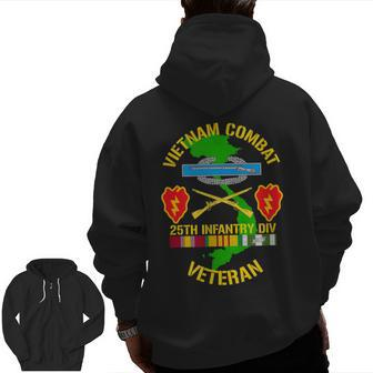 25Th Infantry Division Vietnam Combat Veteran Zip Up Hoodie Back Print | Mazezy