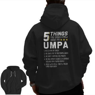 5 Things Umpa Grandfather Grandad Statement Zip Up Hoodie Back Print | Mazezy