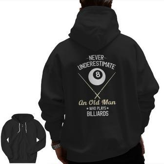 8 Ball Pool Billiards Player Lover Dad Zip Up Hoodie Back Print | Mazezy CA