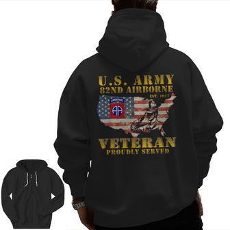 82Nd Airborne Division Death From Above Fort Bragg Veteran Zip Up Hoodie Back Print | Mazezy