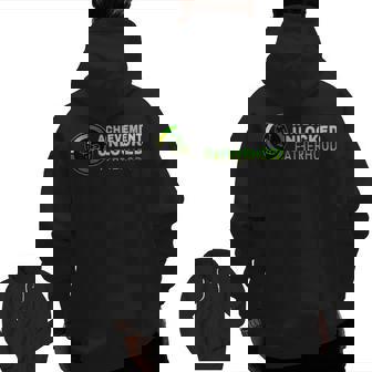 Achievement Unlocked Fatherhood Gamer Dad Father's Day Zip Up Hoodie Back Print | Mazezy