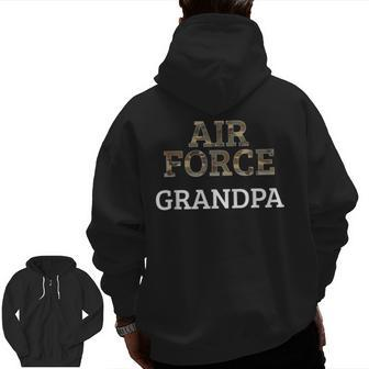 Air Force Grandpa Military Family Air Force Family Zip Up Hoodie Back Print | Mazezy