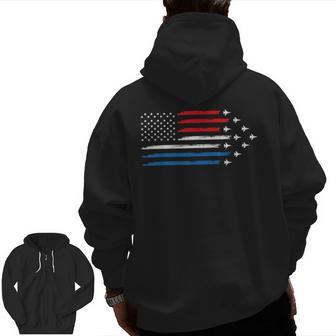 Air Force Us Veterans 4Th Of July T American Flag Zip Up Hoodie Back Print | Mazezy