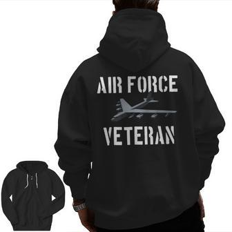 Air Force Veteran Stratofortress Zip Up Hoodie Back Print | Mazezy