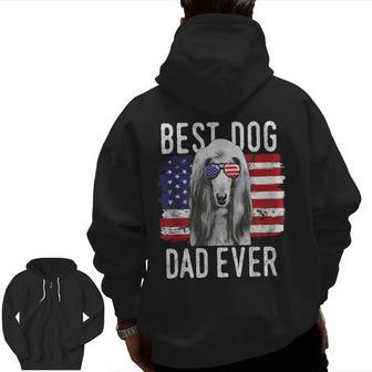 American Flag Best Dog Dad Ever Afghan Hounds Usa Zip Up Hoodie Back Print | Mazezy UK