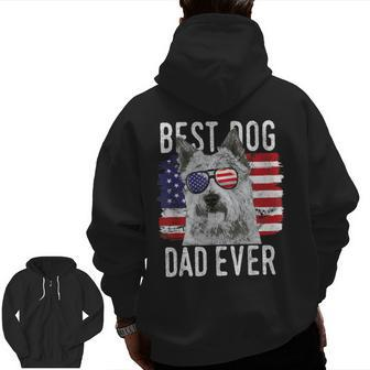 American Flag Best Dog Dad Ever Norwich Terriers Usa Zip Up Hoodie Back Print | Mazezy