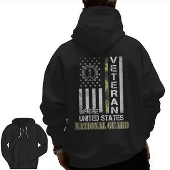 American Flag Camo Proud Us National Guard Veteran Zip Up Hoodie Back Print | Mazezy UK