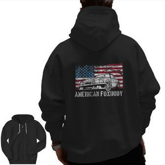 American Foxbody Muscle Car 50L Zip Up Hoodie Back Print | Mazezy