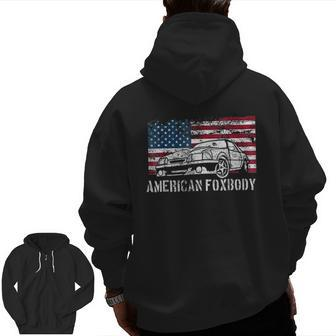 American Foxbody Muscle Car Zip Up Hoodie Back Print | Mazezy