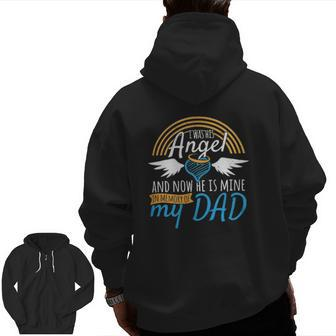 I Was His Angel Now He Is Mine Family Zip Up Hoodie Back Print | Mazezy
