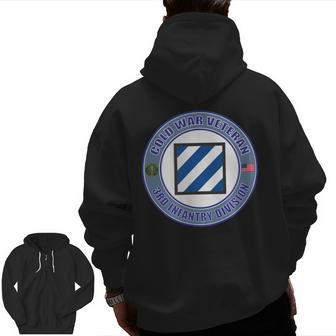 Army 3Rd Infantry Division 3Rd Id Cold War Veteran Zip Up Hoodie Back Print | Mazezy