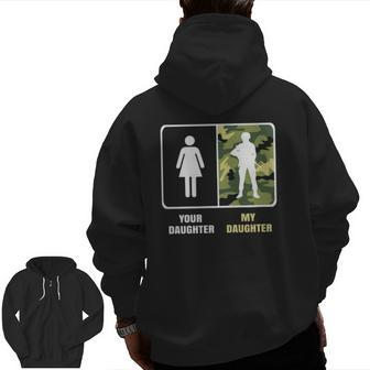 Army Daughter Proud Parents Military Pride Zip Up Hoodie Back Print | Mazezy