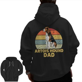Artois Hound Dog Dad Retro Vintage Dogs Owner & Lover Zip Up Hoodie Back Print | Mazezy