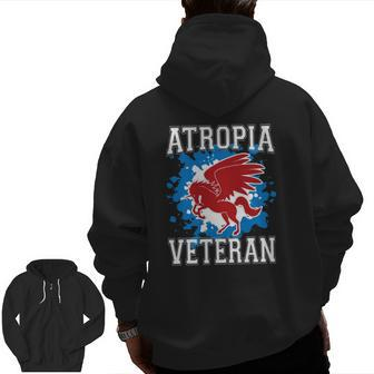 Atropia Veteran 4Th Of July Unicorn Dd 214 Ver2 Zip Up Hoodie Back Print | Mazezy