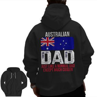 Australian Dad Australia Flag Zip Up Hoodie Back Print | Mazezy