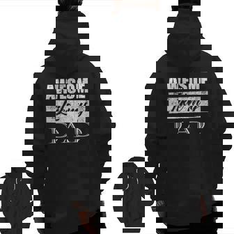 Awesome Like My Dad Father's Day From Son & Daughter Zip Up Hoodie Back Print | Mazezy