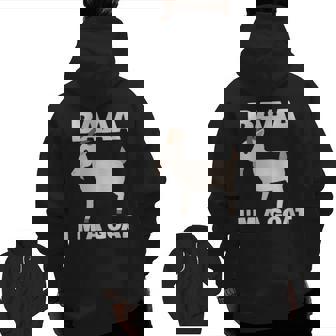 Baa I'm A Goat Costume Animal Goat Zip Up Hoodie Back Print | Mazezy