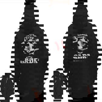 Baseball Grandpa Pitcher Strikeout Baseball Player Zip Up Hoodie Back Print | Mazezy