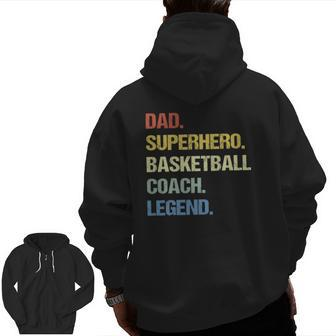 Basketball Coach Dad Sport Lover Zip Up Hoodie Back Print | Mazezy