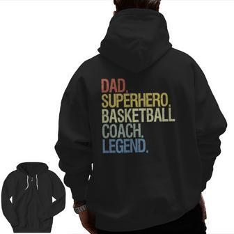 Basketball Coach Dad Sport Zip Up Hoodie Back Print | Mazezy DE