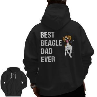 Beagle Best Beagle Dad Ever Zip Up Hoodie Back Print | Mazezy