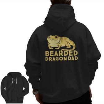 Bearded Dragon Dad Lizard Cute Bearded Dragon Zip Up Hoodie Back Print | Mazezy
