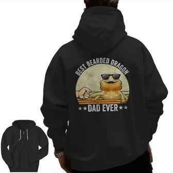Bearded Dragon Owner Fist Bump Bearded Dragon Reptile Men Zip Up Hoodie Back Print | Mazezy