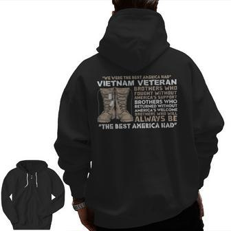 The Best America Had Vietnam Veteran Zip Up Hoodie Back Print | Mazezy