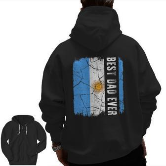 Best Argentinian Dad Ever Argentina Daddy Father's Day Zip Up Hoodie Back Print | Mazezy AU