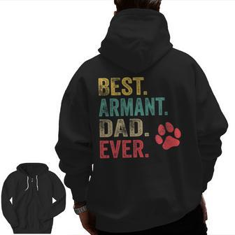 Best Armant Dad Ever Vintage Father Dog Lover Zip Up Hoodie Back Print | Mazezy