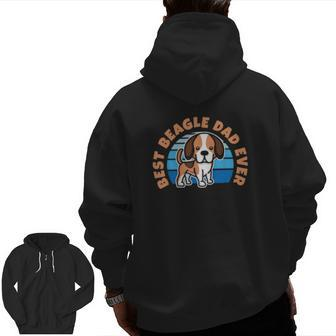 Best Beagle Dad Ever Hundeliebhaber Retrodesign Zip Up Hoodie Back Print | Mazezy