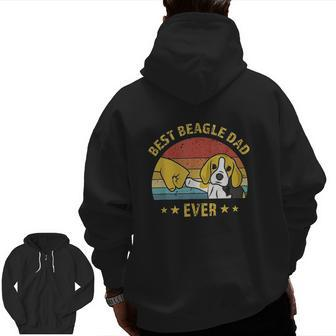 Best Beagle Dad Ever Zip Up Hoodie Back Print | Mazezy
