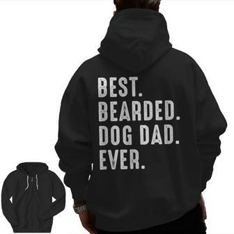 Best Bearded Dog Dad Ever Dad Zip Up Hoodie Back Print | Mazezy